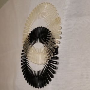 Set of Two Black and Clear Comb Tooth Headband